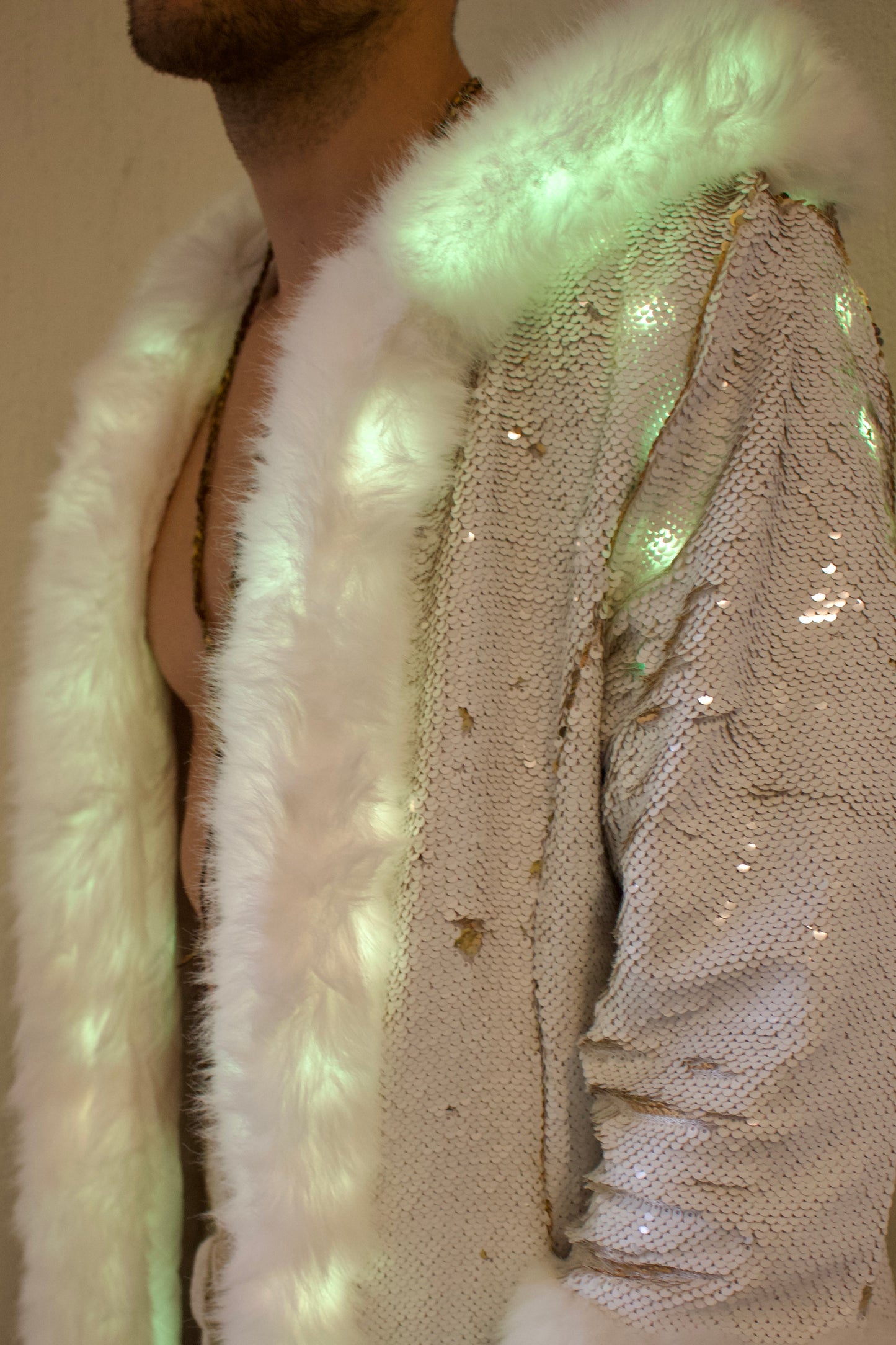 UNISEX SEQUIN LIGHT UP LED COAT VENUS